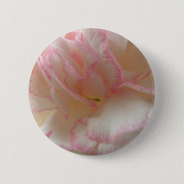 Macaron Rond 5 Cm Bouton Fleur d'oeillet rose et blanc (Devant)
