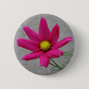 Macaron Rond 5 Cm Bouton Fleur rose