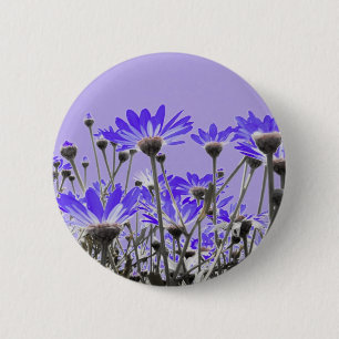 Macaron Rond 5 Cm Bouton Fleurs violettes