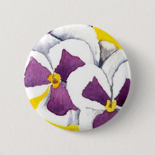 Macaron Rond 5 Cm Bouton floral de la "pensée #4"