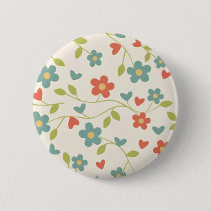 Macaron Rond 5 Cm Bouton Floral motif