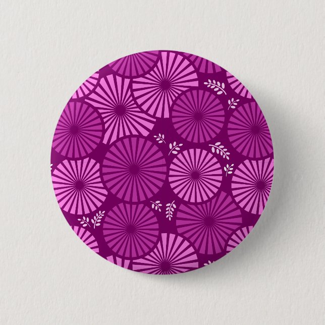 Macaron Rond 5 Cm Bouton floral rétro violet (Devant)