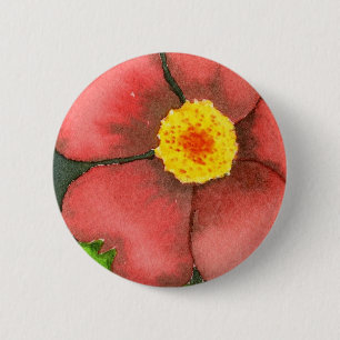 Macaron Rond 5 Cm Bouton floral "Rose sauvage"