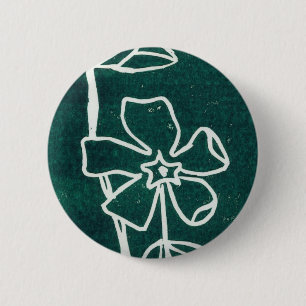 Macaron Rond 5 Cm Bouton floral "Vinca verte"