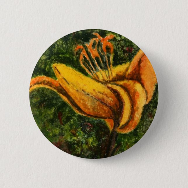 Macaron Rond 5 Cm Bouton floral "Wild Lily" (Devant)