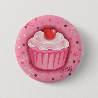 Macaron Rond 5 Cm Bouton FluffCakes rose