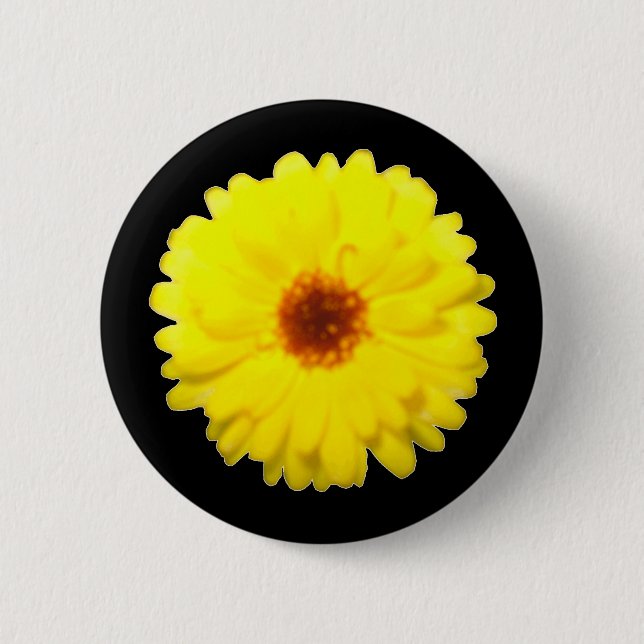 Macaron Rond 5 Cm Bouton fluorescent Marigold (Devant)