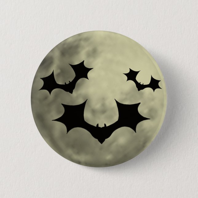 Macaron Rond 5 Cm Bouton Flying Bats (Devant)