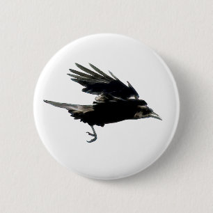 Macaron Rond 5 Cm Bouton Flying CROW Art