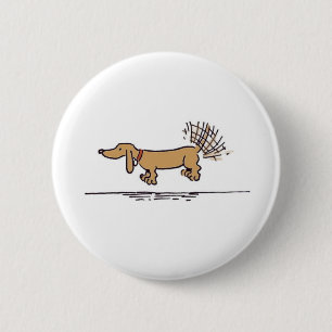 Macaron Rond 5 Cm Bouton Flying Dachshund