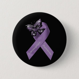 Macaron Rond 5 Cm Bouton foncé de fibromyalgie