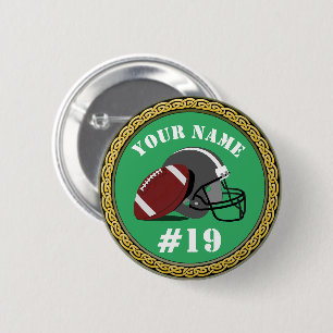 Macaron Rond 5 Cm Bouton Football - Ajouter Nom et numéro