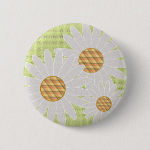 Macaron Rond 5 Cm Bouton Fou Daisies