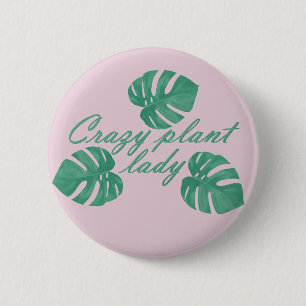 Macaron Rond 5 Cm Bouton fou de monstera de dame de plante