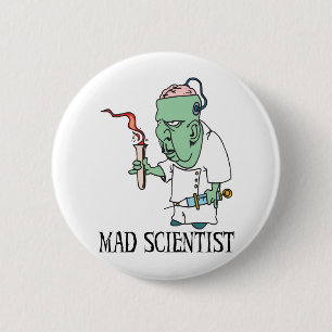 Macaron Rond 5 Cm Bouton fou de scientifique