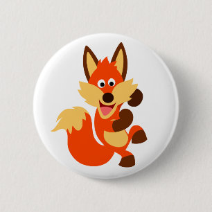 Macaron Rond 5 Cm Bouton Fox de Danser mignonne Badton