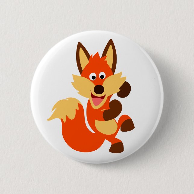 Macaron Rond 5 Cm Bouton Fox de Danser mignonne Badton (Devant)