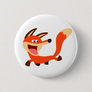 Macaron Rond 5 Cm Bouton Fox de dessin espiègle insigne