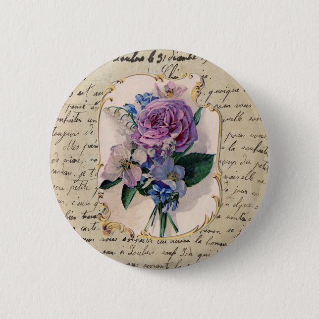 Macaron Rond 5 Cm Bouton français de bouquet (Devant)