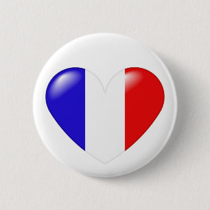 Macaron Rond 5 Cm Bouton français de coeur - françois de Coeur