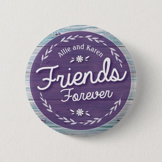 Macaron Rond 5 Cm Bouton Friends Forever (Devant)