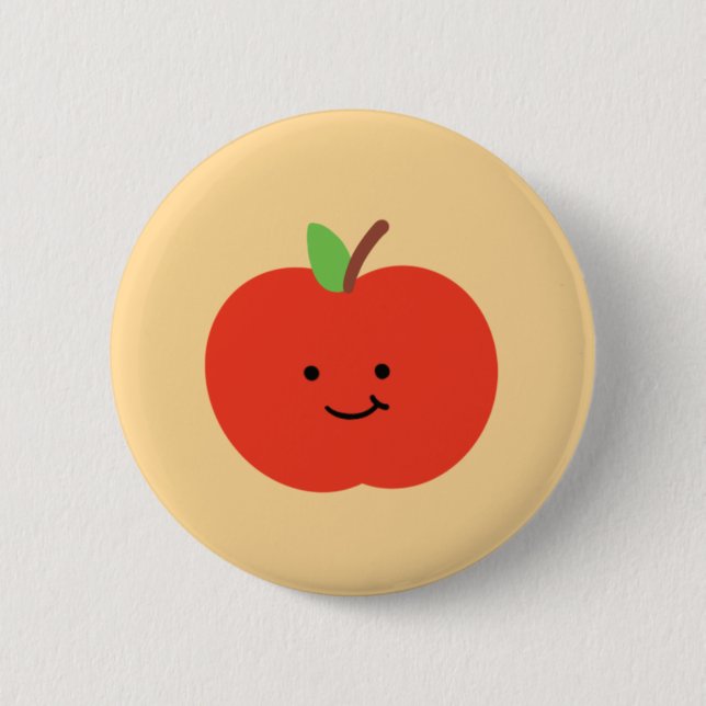 Macaron Rond 5 Cm Bouton Fruit Pomme (Devant)