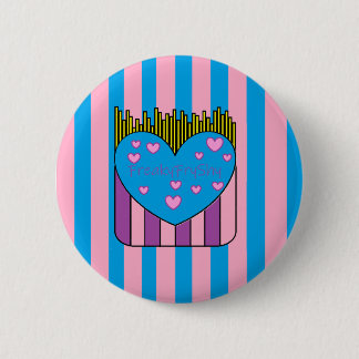 Macaron Rond 5 Cm Bouton FryShy rose et bleu