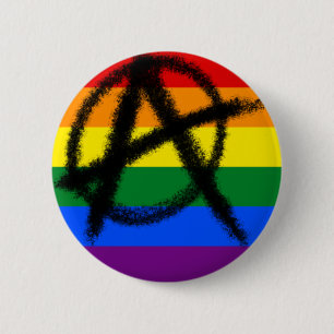Macaron Rond 5 Cm bouton gai d'anarchie d'arc-en-ciel