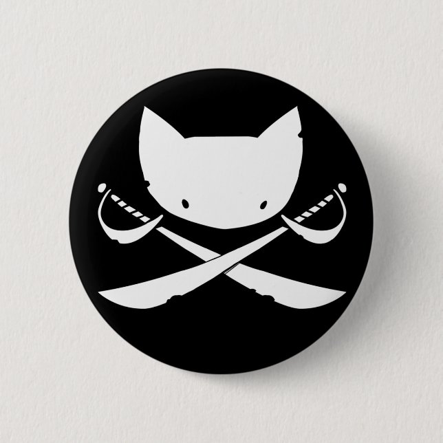 Macaron Rond 5 Cm Bouton gai de pirate de Kitty (Devant)