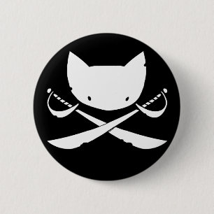 Macaron Rond 5 Cm Bouton gai de pirate de Kitty