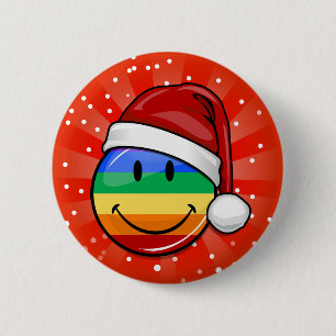 Macaron Rond 5 Cm Bouton gai heureux de Père Noël de Noël de drap