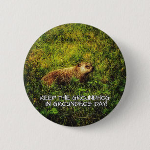 Macaron Rond 5 Cm Bouton Garder la marmotte de fond dans la marmotte