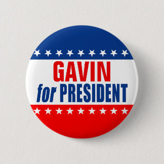 Macaron Rond 5 Cm Bouton "GAVIN PRÉSIDENT"