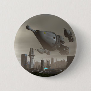 Macaron Rond 5 Cm Bouton géant de l'arrivée 2 de vaisseau spatial