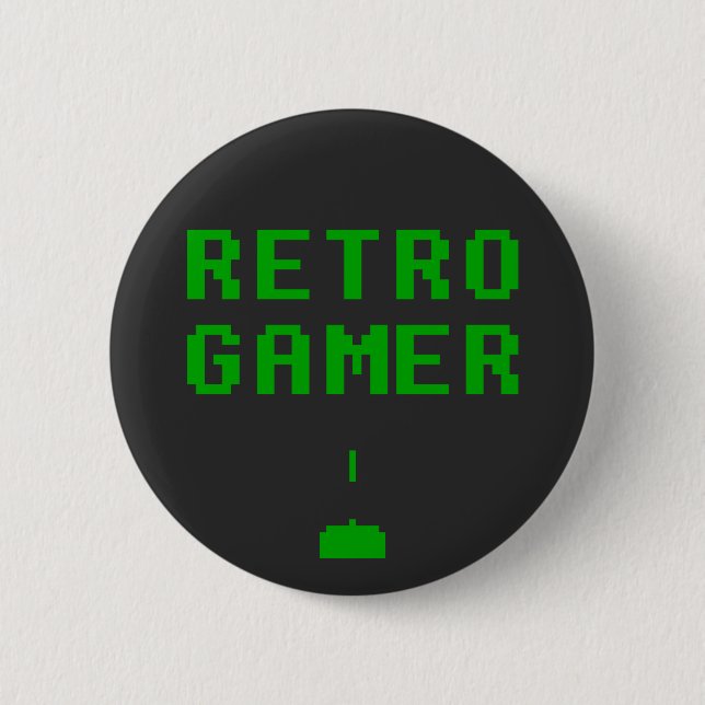 Macaron Rond 5 Cm Bouton geek RETRO GAMER (Devant)