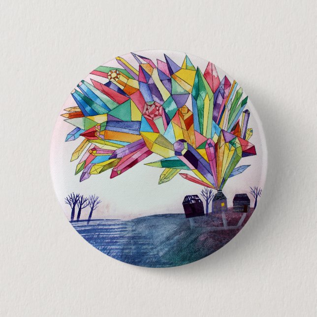 Macaron Rond 5 Cm Bouton Gem House 3 (Devant)