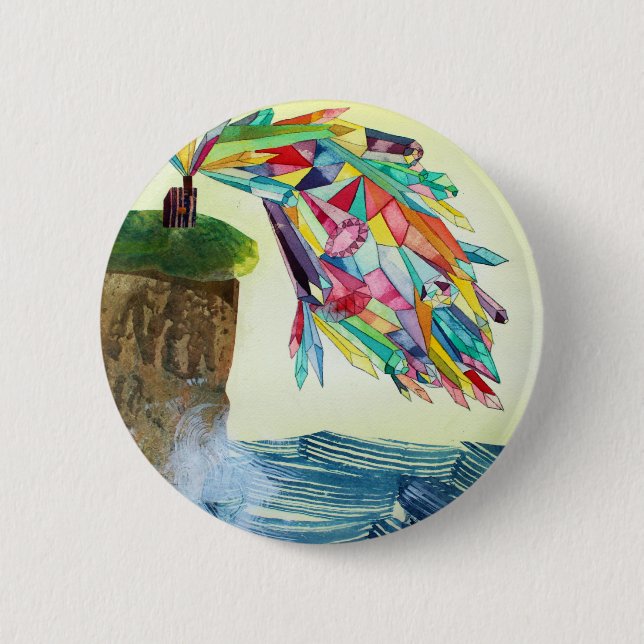 Macaron Rond 5 Cm Bouton Gem House 3 (Devant)