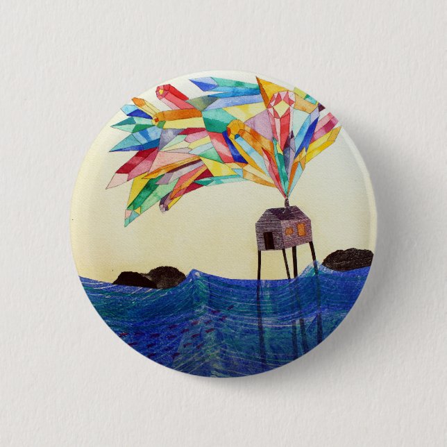 Macaron Rond 5 Cm Bouton Gem House 4 (Devant)