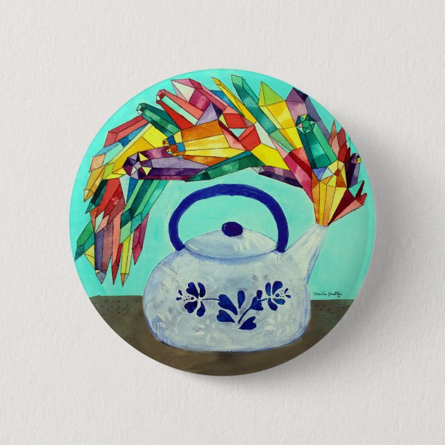 Macaron Rond 5 Cm Bouton Gem Kettle (Devant)