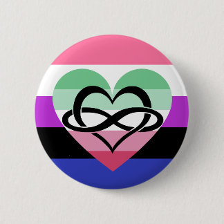 Macaron Rond 5 Cm Bouton Genderfluide Abrosexuel Polyam Pride