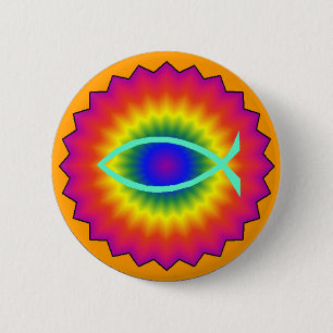 Macaron Rond 5 Cm Bouton génial de chrétien d'oeil de poissons