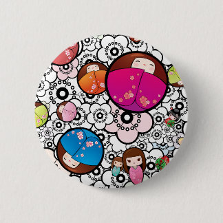 Macaron Rond 5 Cm Bouton génial de poupées de Kokeshi de Japonais
