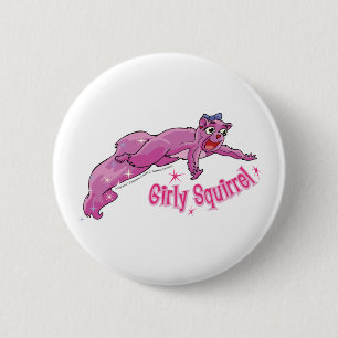 Macaron Rond 5 Cm Bouton Girly d'écureuil