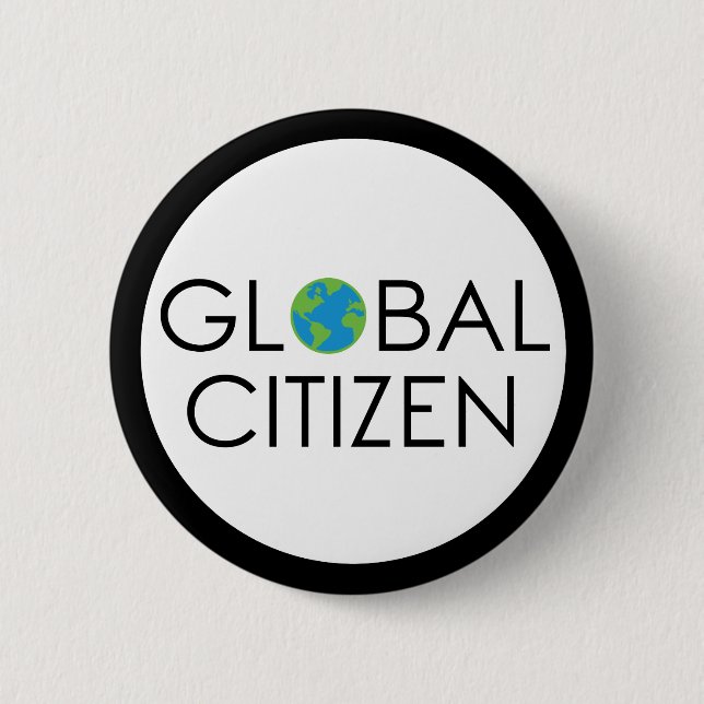 Macaron Rond 5 Cm Bouton global de citoyen (Devant)