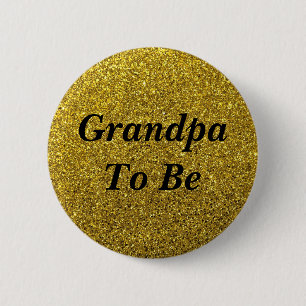 Macaron Rond 5 Cm Bouton Gold Parties scintillant Grand-père à êt