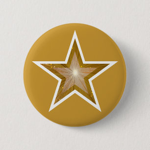 Macaron Rond 5 Cm Bouton Gold Star Gold