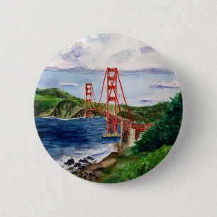 Macaron Rond 5 Cm Bouton Golden Gate Bridge