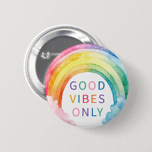 Macaron Rond 5 Cm Bouton Good Vibes uniquement