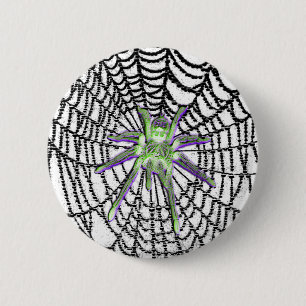Macaron Rond 5 Cm Bouton gothique Araignée de verre