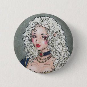 Macaron Rond 5 Cm Bouton gothique de Vampiresse de La de Le Portrait